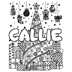 Coloración del nombre CALLIE - decorado árbol de Navidad y regalos