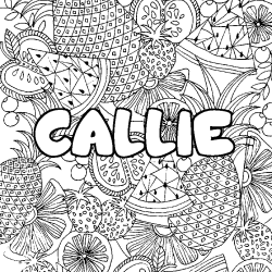 Coloración del nombre CALLIE - decorado mandala de frutas