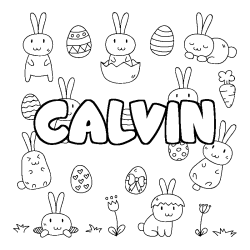 Coloración del nombre CALVIN - decorado Pascua