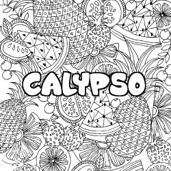 Coloración del nombre CALYPSO - decorado mandala de frutas