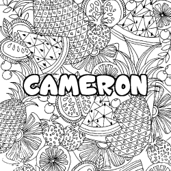 Coloración del nombre CAMERON - decorado mandala de frutas