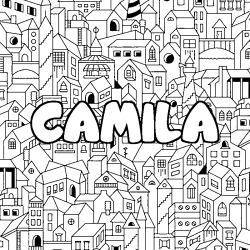 Coloración del nombre CAMILA - decorado ciudad