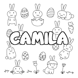 Coloración del nombre CAMILA - decorado Pascua