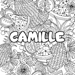 Coloración del nombre CAMILLE - decorado mandala de frutas