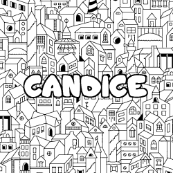 Coloración del nombre CANDICE - decorado ciudad