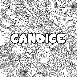 Coloración del nombre CANDICE - decorado mandala de frutas