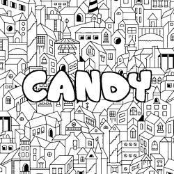 Coloración del nombre CANDY - decorado ciudad