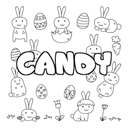 Coloración del nombre CANDY - decorado Pascua