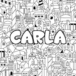 Coloración del nombre CARLA - decorado ciudad