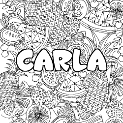 Coloración del nombre CARLA - decorado mandala de frutas