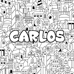 Coloración del nombre CARLOS - decorado ciudad