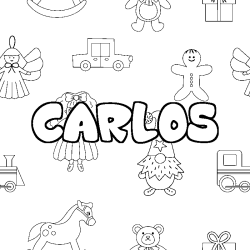 Coloración del nombre CARLOS - decorado juguetes