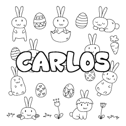 Coloración del nombre CARLOS - decorado Pascua