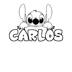 Coloración del nombre CARLOS - decorado Stitch