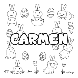 Coloración del nombre CARMEN - decorado Pascua