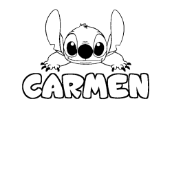 Coloración del nombre CARMEN - decorado Stitch