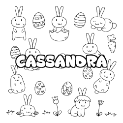 Coloración del nombre CASSANDRA - decorado Pascua