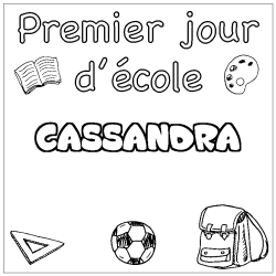 Coloración del nombre CASSANDRA - decorado primer día de escuela