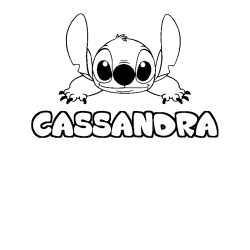 Coloración del nombre CASSANDRA - decorado Stitch