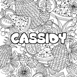 Coloración del nombre CASSIDY - decorado mandala de frutas