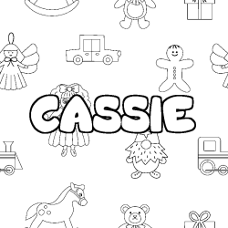 Coloración del nombre CASSIE - decorado juguetes