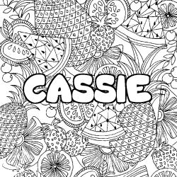 Coloración del nombre CASSIE - decorado mandala de frutas