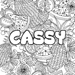 Coloración del nombre CASSY - decorado mandala de frutas