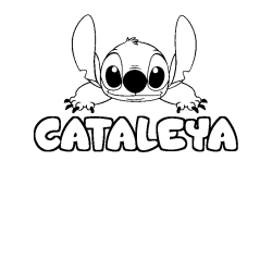 Coloración del nombre CATALEYA - decorado Stitch