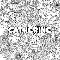 Coloración del nombre CATHERINE - decorado mandala de frutas