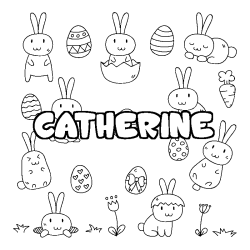 Coloración del nombre CATHERINE - decorado Pascua