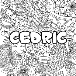 Coloración del nombre CEDRIC - decorado mandala de frutas