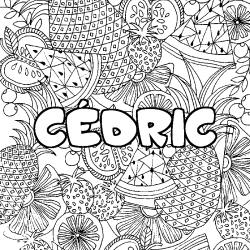 Coloración del nombre CÉDRIC - decorado mandala de frutas