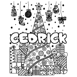 Coloración del nombre CEDRICK - decorado árbol de Navidad y regalos