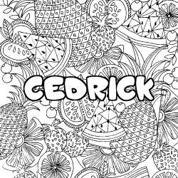 Coloración del nombre CEDRICK - decorado mandala de frutas