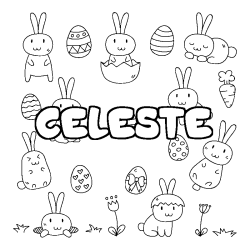 Coloración del nombre CELESTE - decorado Pascua