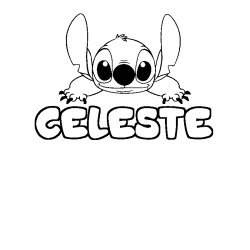 Coloración del nombre CELESTE - decorado Stitch