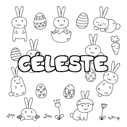 Coloración del nombre CÉLESTE - decorado Pascua