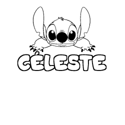 Coloración del nombre CÉLESTE - decorado Stitch