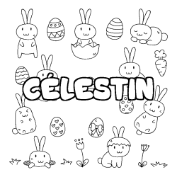 Coloración del nombre CÉLESTIN - decorado Pascua