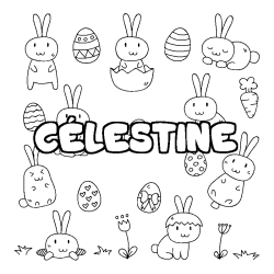 Coloración del nombre CÉLESTINE - decorado Pascua