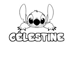 Coloración del nombre CÉLESTINE - decorado Stitch