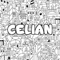 Coloración del nombre CELIAN - decorado ciudad