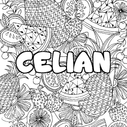 Coloración del nombre CELIAN - decorado mandala de frutas