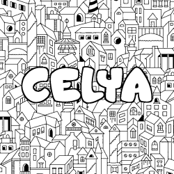 Coloración del nombre CELYA - decorado ciudad