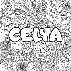 Coloración del nombre CELYA - decorado mandala de frutas