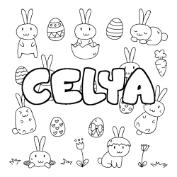 Coloración del nombre CELYA - decorado Pascua