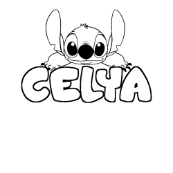 Coloración del nombre CELYA - decorado Stitch