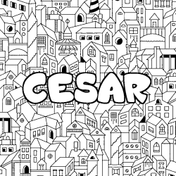 Coloración del nombre CESAR - decorado ciudad