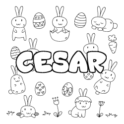 Coloración del nombre CESAR - decorado Pascua