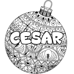 Coloración del nombre CÉSAR - decorado bola de Navidad